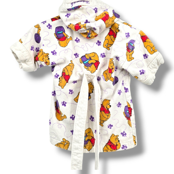 Vintage Coverups Kids Terry Cloth Hooded Winnie The Pooh Robe Swim Coverup Small - Picture 2 of 7